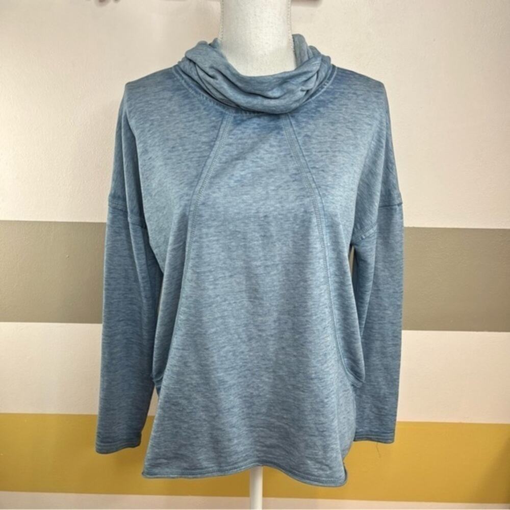 Pink Rose Womens Blue Athletic Athleisure Lounge Casual Active Soft Shirt SM